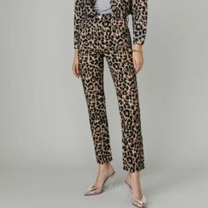 NWT Reformation Leopard High Rise Straight Jeans Size 27